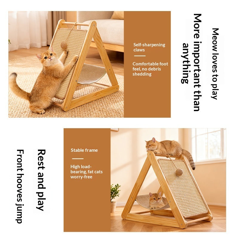 Premium Pine Wood Cat Tree – Scratch, Play & Relax in One Stylish Tower