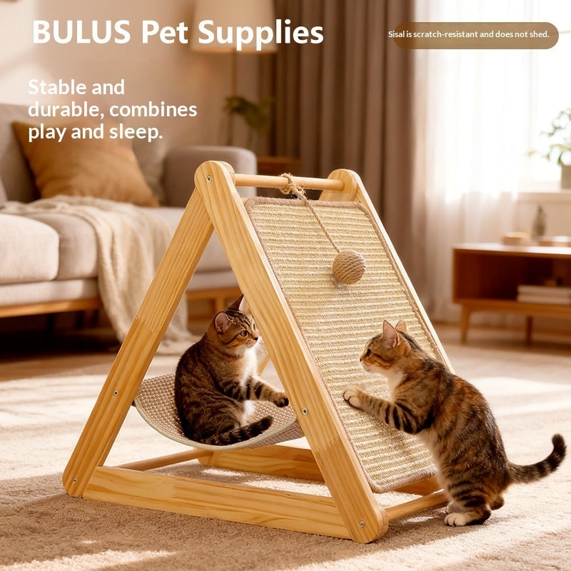 Premium Pine Wood Cat Tree – Scratch, Play & Relax in One Stylish Tower