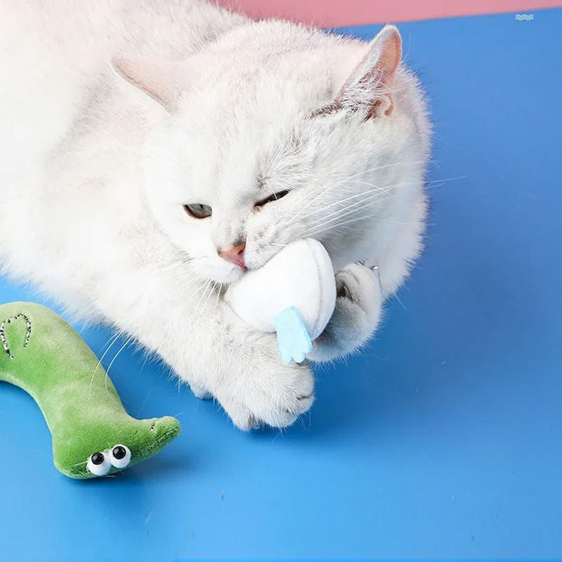 Cat Plush Toy with Catnip Mint & Squeaker – Fun Playtime for Cats