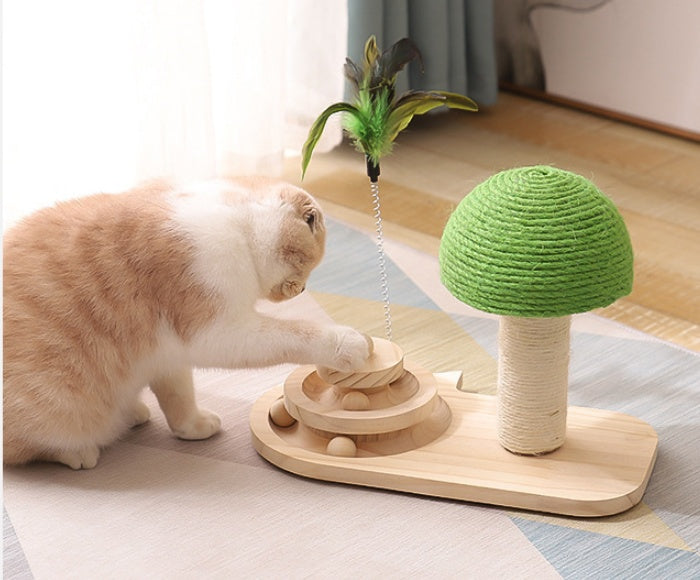 Cat Scratch Post Tree – Fun Claw Scratcher with Sisal Balls for Happy Cats