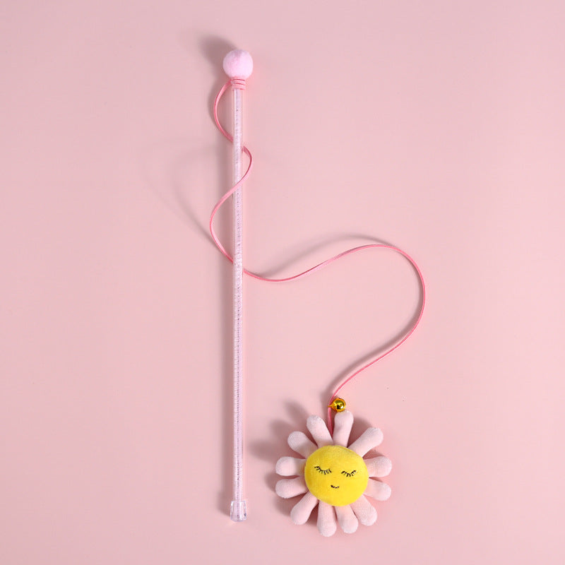 Interactive Plush Cat Toy – Cartoon Teaser with Jingle Bell