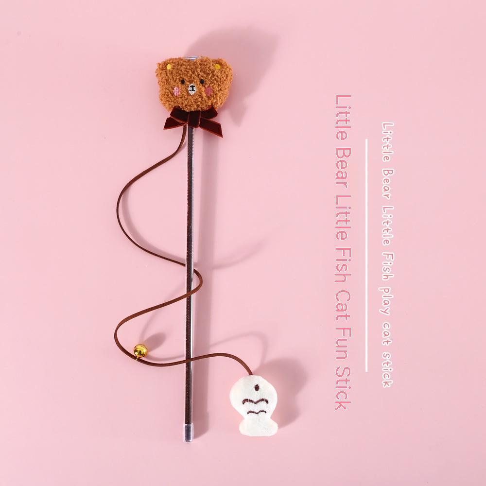 Interactive Plush Cat Toy – Cartoon Teaser with Jingle Bell