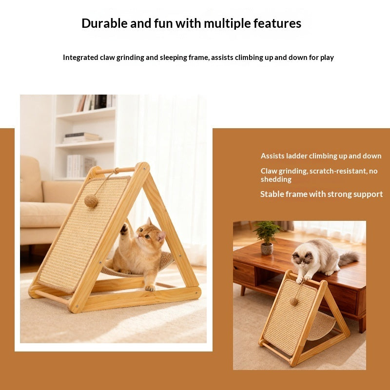 Premium Pine Wood Cat Tree – Scratch, Play & Relax in One Stylish Tower