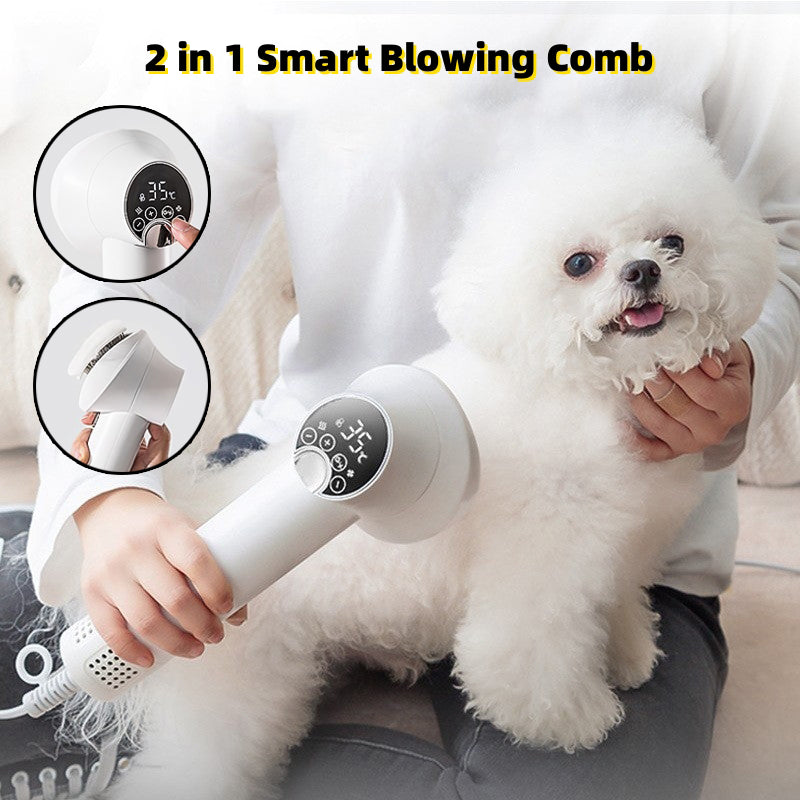 Gentle Pet Hair Dryer Brush – Silent, No-Harm Grooming for Cats & Dogs